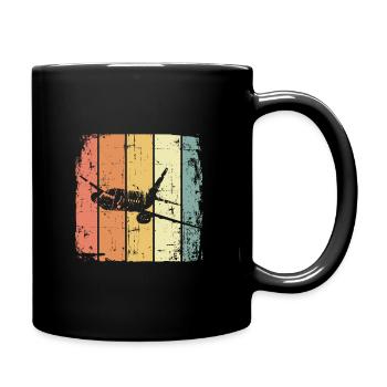 Flugzeug vintage Passagierflugzeug - Tasse einfarbig - Schwarz - Rechts