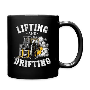 Lustig Gabelstapler Geschenk Staplerfahrer Lager - Tasse einfarbig - Schwarz - Rechts