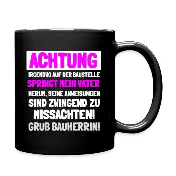 Bauherrin Geschenkidee - Tasse einfarbig - Schwarz - Rechts