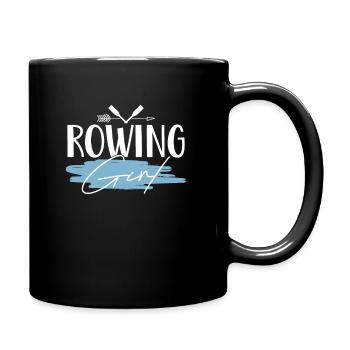 Rudern Ruderer Mädchen - Tasse einfarbig - Schwarz - Rechts