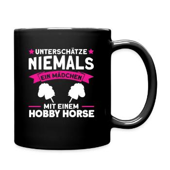 Reiterin Pferde Hobbyhorse - Tasse einfarbig - Schwarz - Rechts