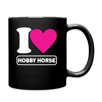Horse Riding Hobbyhorse - Full Colour Mug - black - Right