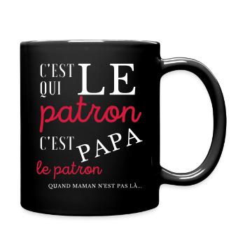 C'est qui le patron-humour papa-idée cadeau - Mug uni - noir - Droite