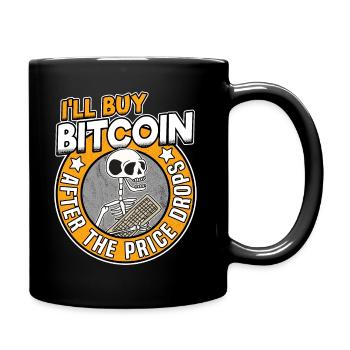 I'll Buy Bitcoin Skeleton Funny BTC Quote Gift - Full Colour Mug - black - Right