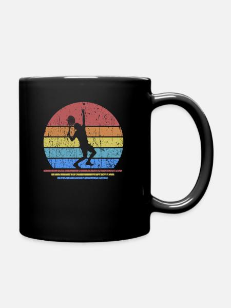 Tennisspieler Tennis Tennisschläger Sport Retro - Tasse einfarbig - Schwarz