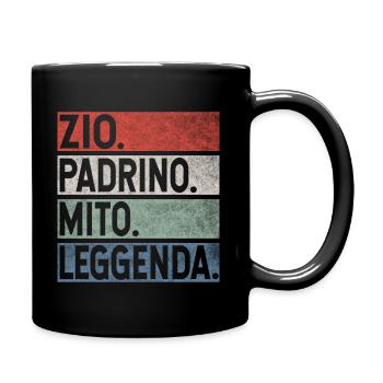 Zio Padrino Mito Leggenda | Regalo per i padrini - Tasse einfarbig - Schwarz - Rechts