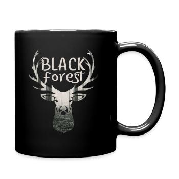 Schwarzwald Hirsch Schwarzwaldmädel Schwarzwaldmar - Tasse einfarbig - Schwarz - Rechts