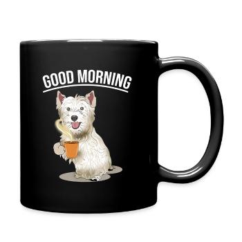 West Highland White Terrier Geschenk - Tasse einfarbig - Schwarz - Rechts