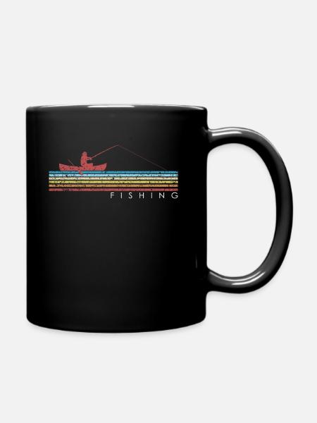 Pêche Pêche Pêche Rétro pêche pêche vintage pêche pêche - Mug uni - noir