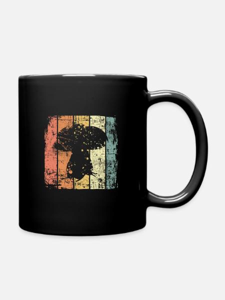 Champignons rétro champignons - Mug uni - noir