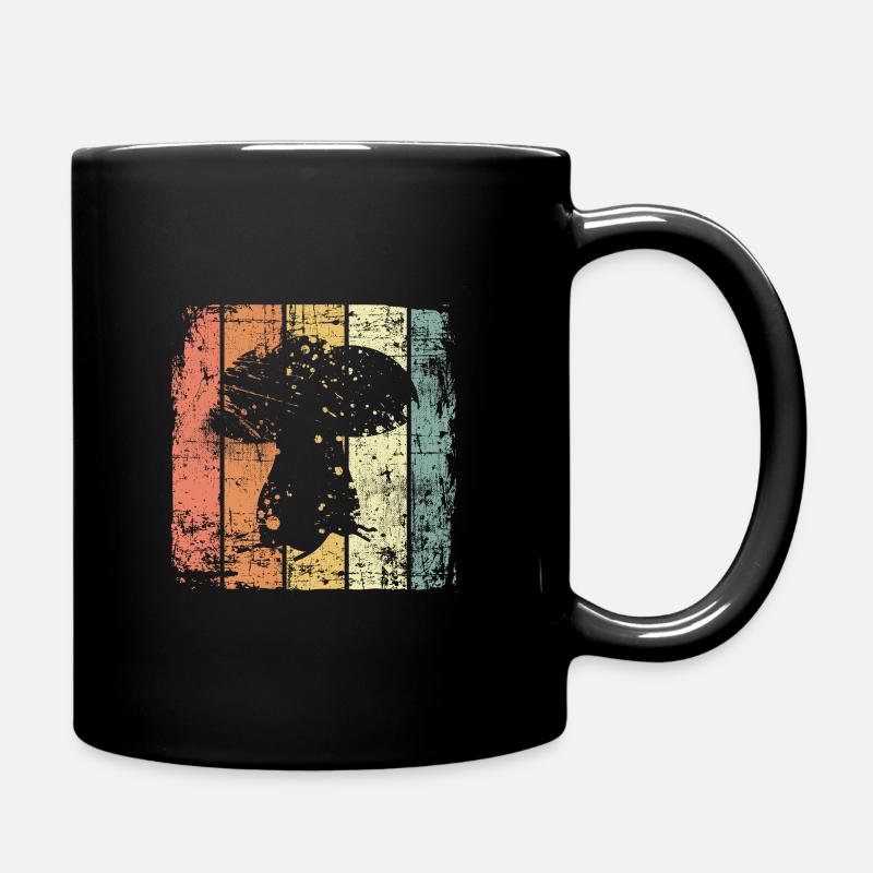 Champignons rétro champignons - Mug uni - noir