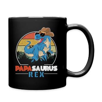 Papasaurus Rex Best Dad Family - Full Colour Mug - black - Right