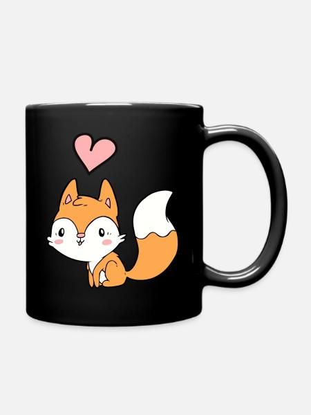 Fuchs - Tasse einfarbig - Schwarz