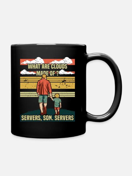 Programmeur Papa - Clouds Server Fils - Mug uni - noir