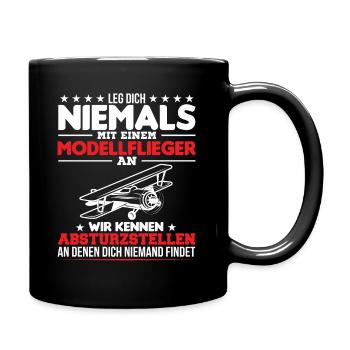 Modellflieger Modellfliegen Modellflug - Tasse einfarbig - Schwarz - Rechts