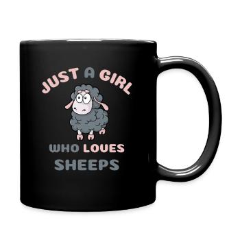 Just A Girl Who Loves Sheeps Cute Sheep Lovers - Full Colour Mug - black - Right