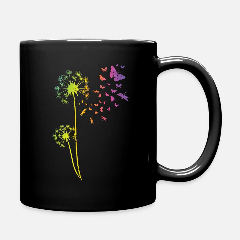 Pusteblume Tattoo Dandelion Regenbogen Löwenzahn - Tasse einfarbig - Schwarz