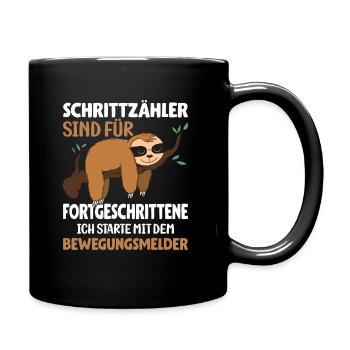 Schrittzähler sind für Fortgeschrittene - Tasse einfarbig - Schwarz - Rechts