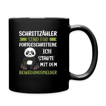 Schrittzähler sind für Fortgeschrittene Panda Bär - Tasse einfarbig - Schwarz - Rechts