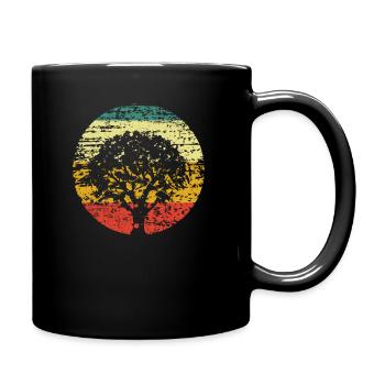 Tree vintage environmental protection forest - Full Colour Mug - black - Right