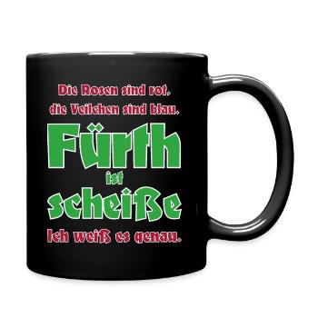 Antifü anti Fürth gegen Fürth Fussball Fan Spass - Tasse einfarbig - Schwarz - Rechts