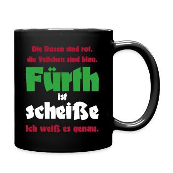 Antifü anti Fürth gegen Fürth Fussball Fan Spass - Tasse einfarbig - Schwarz - Rechts