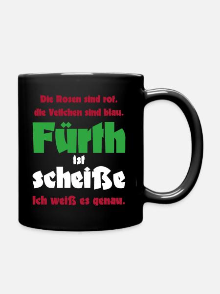 Antifü anti Fürth gegen Fürth Fussball Fan Spass - Tasse einfarbig - Schwarz