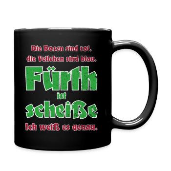Antifü anti Fürth gegen Fürth Fussball Fan Spass - Tasse einfarbig - Schwarz - Rechts