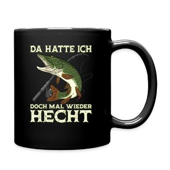 Angeln Hecht Raubfisch für Angler Spruch Geschenk - Tasse einfarbig - Schwarz - Rechts