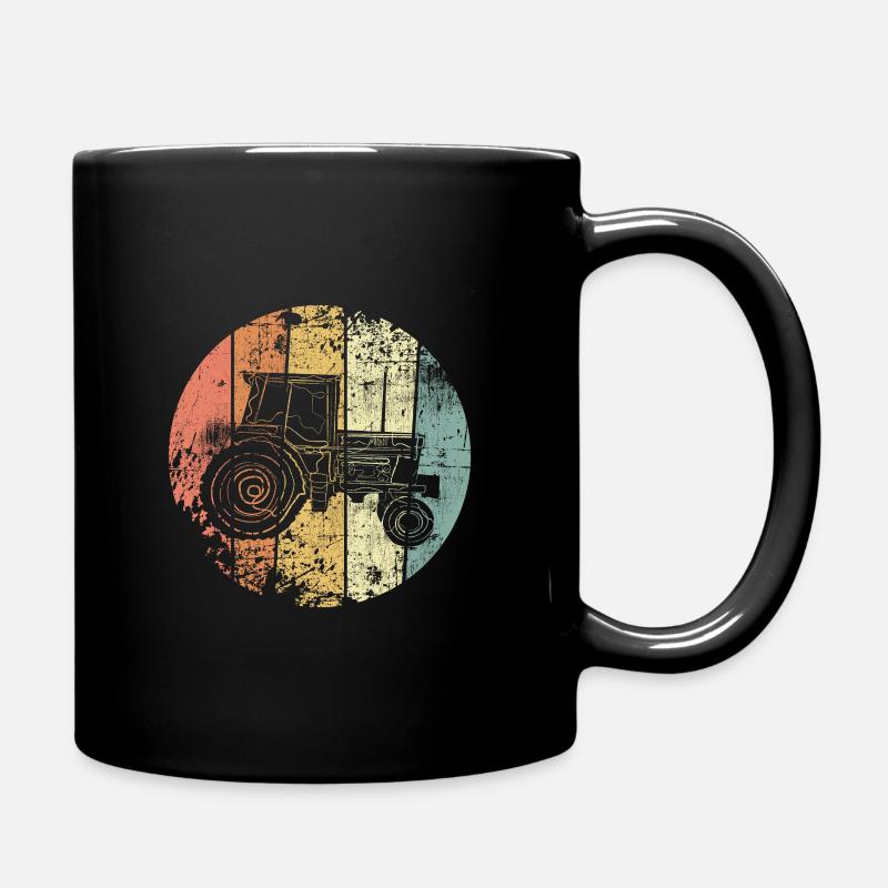 Traktor Old School Landwirt - Tasse einfarbig - Schwarz