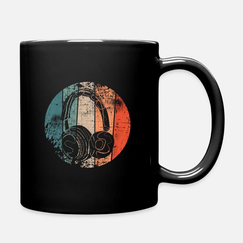 Kopfhörer Musik retro - Tasse einfarbig - Schwarz