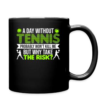 Tennisspiel Tennisspieler Tennis - Tasse einfarbig - Schwarz - Rechts