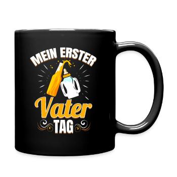 Mein erster Vatertag - Geschenk zur Geburt Papa - Tasse einfarbig - Schwarz - Rechts