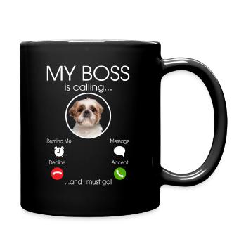 Shih Tzu my Boss - Mug uni - noir - Droite