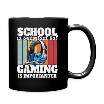 School Is Important But Gaming Is Importanter - Full Colour Mug - black - Right