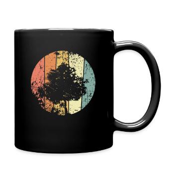 Environmental protection tree retro climate protection - Full Colour Mug - black - Right