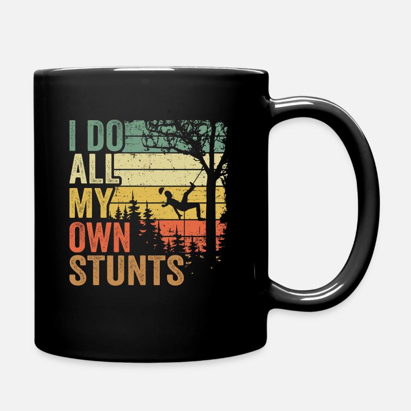 Baumpfleger Baumkletterer Geschenk Holzfäller Papa - Tasse einfarbig - Schwarz