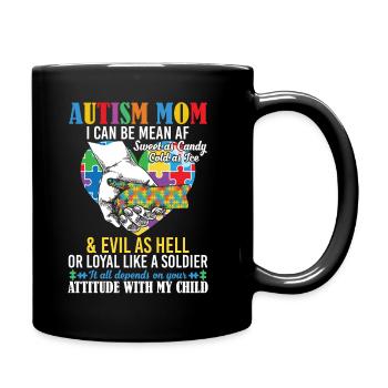 Autism Mom Puzzle Pieces Heart - Mug uni - noir - Droite