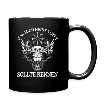 Wikinger Raben Odin Vegvisir Bart Mythologie Rune - Tasse einfarbig - Schwarz - Rechts