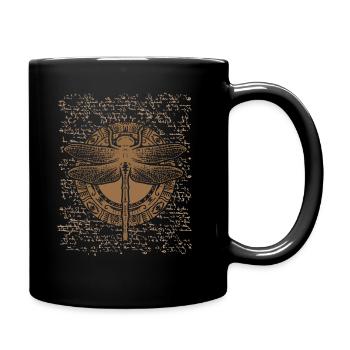 Ägypten Libelle Hieroglyphen Vintage Auge Anubis - Tasse einfarbig - Schwarz - Rechts