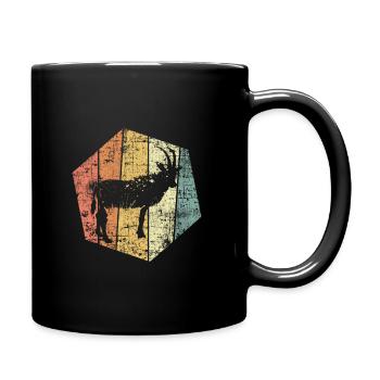 Ziege vintage Ziegenbock - Tasse einfarbig - Schwarz - Rechts