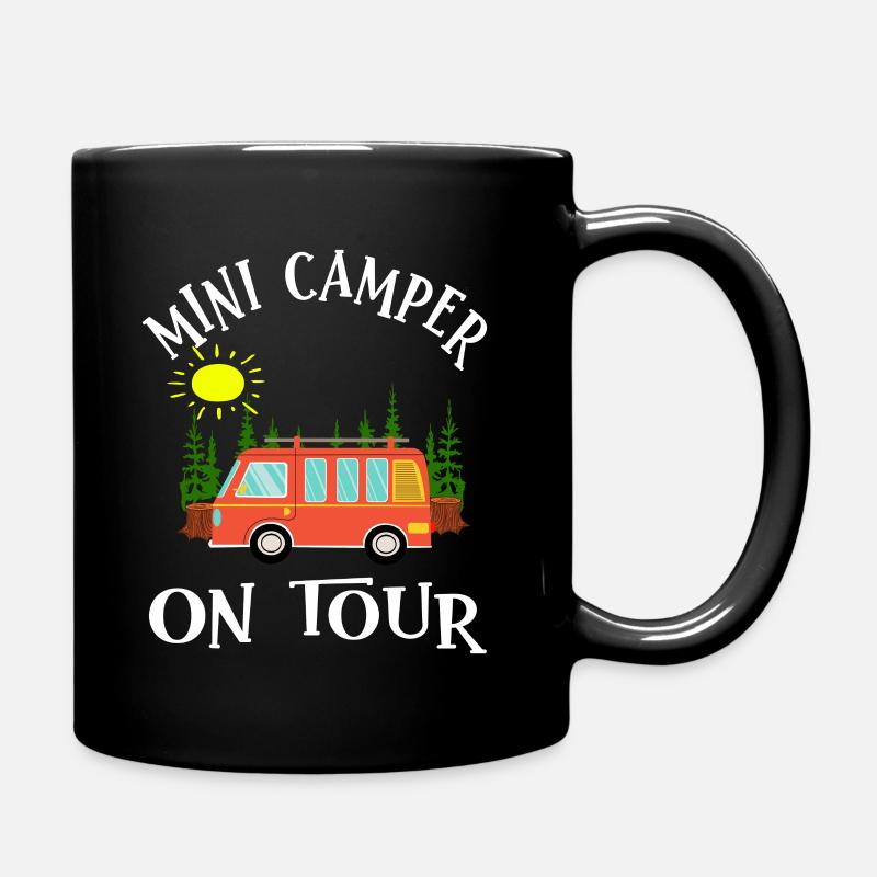 Klein Camper on Tour Roadtrip Camping Bus - Full Colour Mug - black