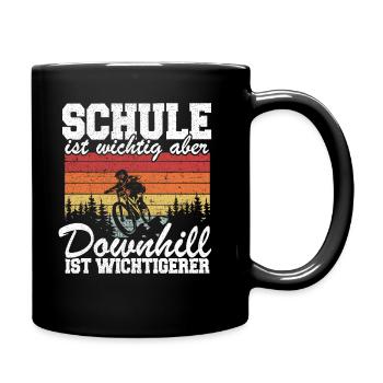 Downhill Mountainbike Kinder Geschenk MTB - Tasse einfarbig - Schwarz - Rechts