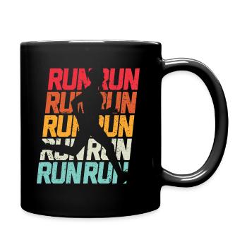 Rétro run coureur jogger marathon Vintage pour les gars - Mug uni - noir - Droite