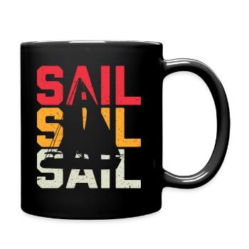 Retro Sailing Sailor Sailing Ship Vintage - Full Colour Mug - black - Right