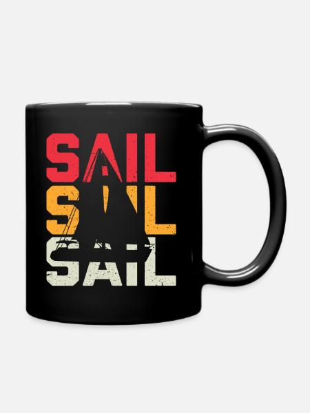 Retro Segeln Seemann Segler Segelschiff Vintage - Tasse einfarbig - Schwarz