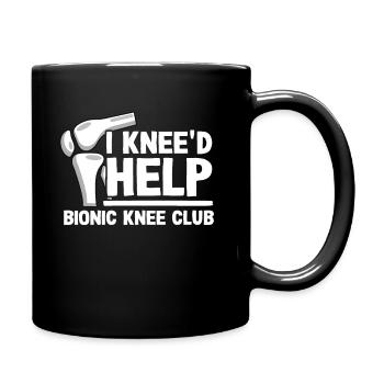 Künstliches Knie Geschenk Knie Operation Genesung - Tasse einfarbig - Schwarz - Rechts
