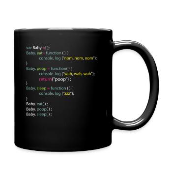 Baby Eat Poop Sleep Coding Onesie - Full Colour Mug - black - Right
