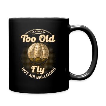 Heißluftballon Ballon Retro Geschenk - Tasse einfarbig - Schwarz - Rechts