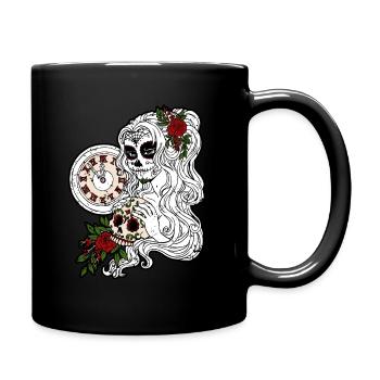 La Catrina Dia de los Muertos Gothic Design Dark - Full Colour Mug - black - Right